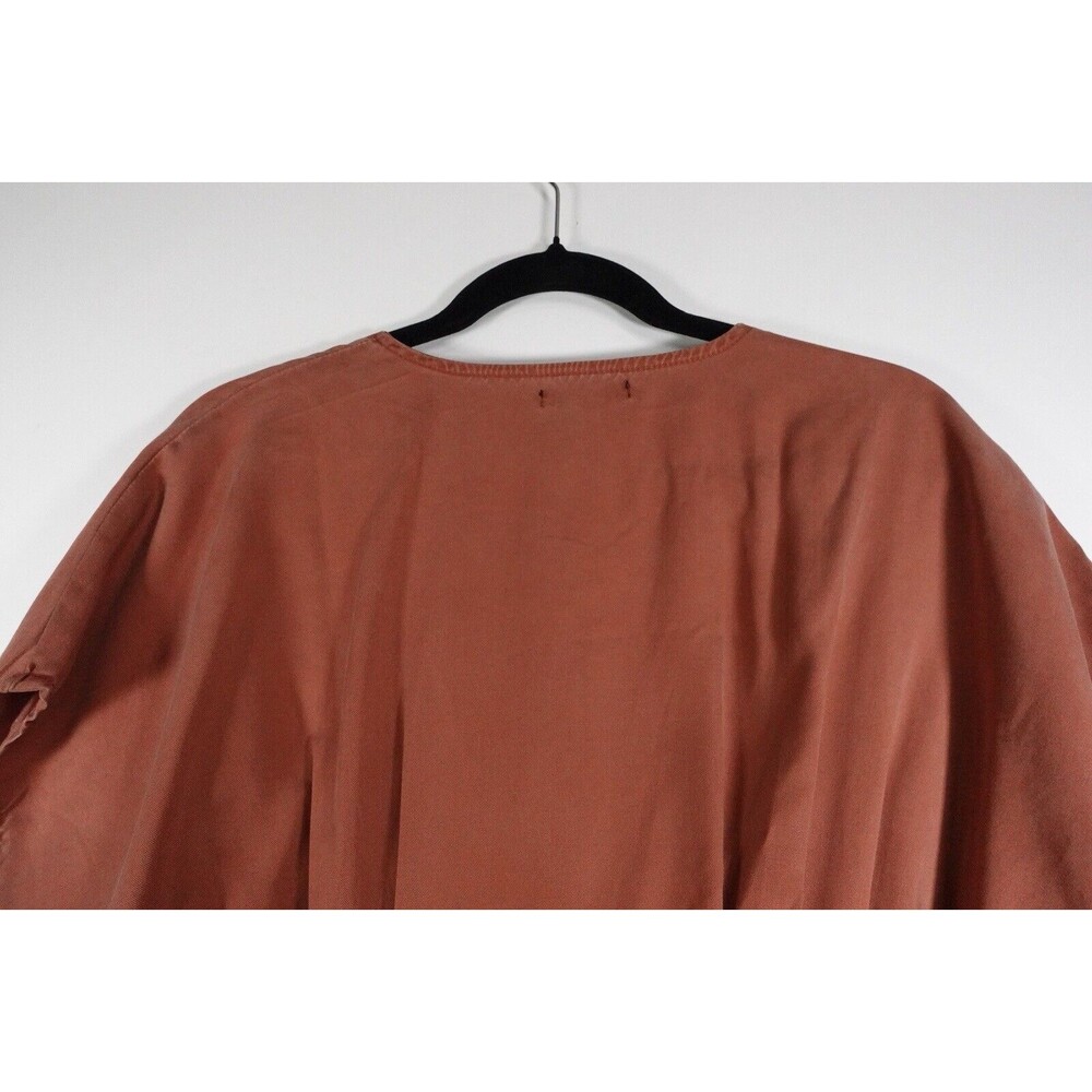 New Quince Vintage Wash Tencel Button Front Dress Terracotta Small 1001 - Picture 6 of 10